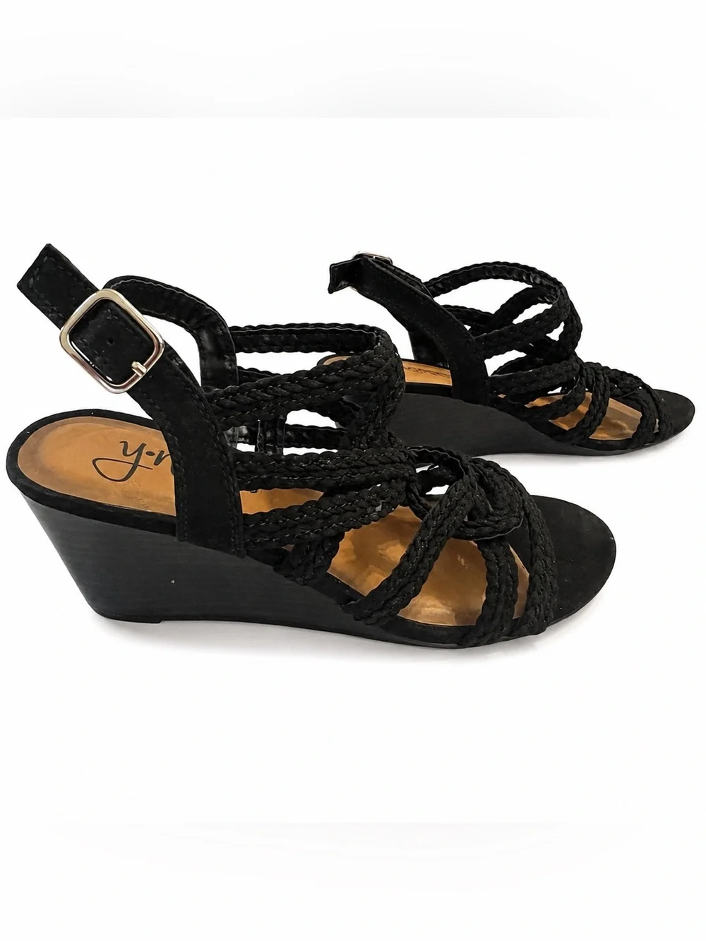 Y2K Strappy Braided Wedge Sandals
